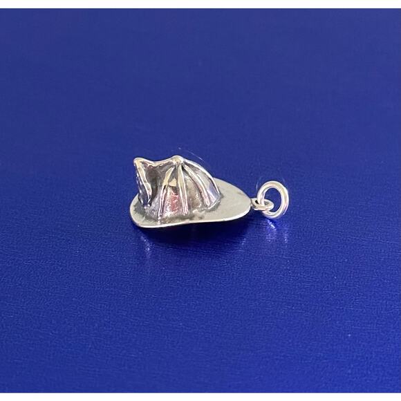 Sterling Silver Oxidized Firefighter Helmet Charm - Picture 2 of 8